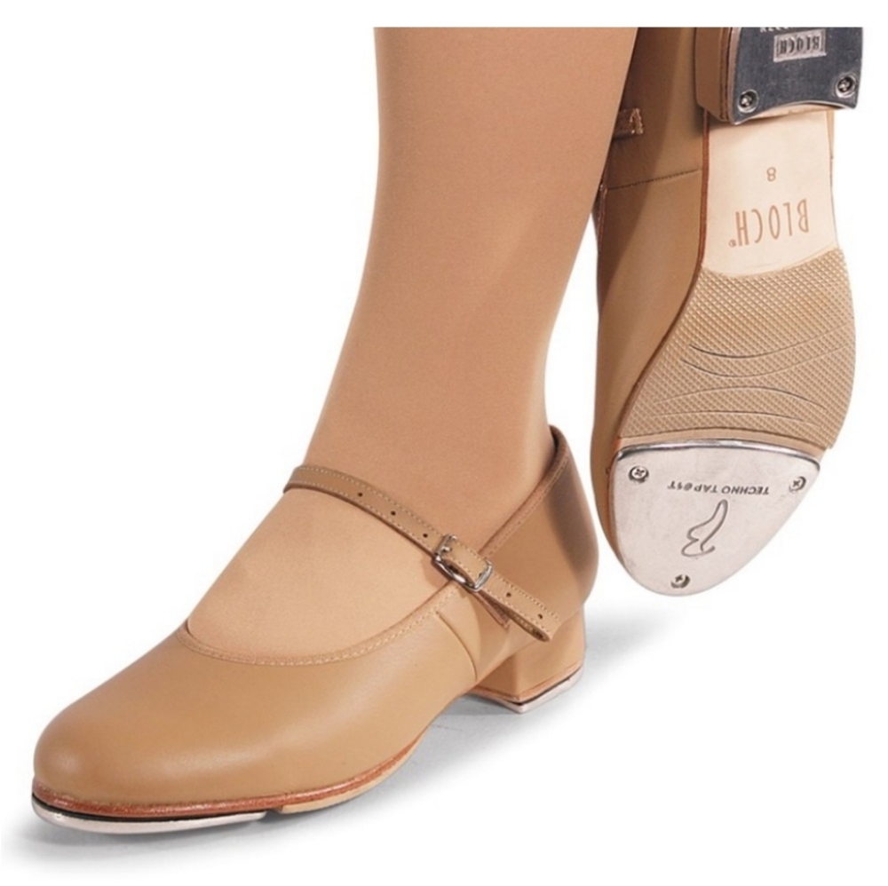 Bloch Tan-On Leather Tap Shoes Size 5.5 Medium- In Excellent Pre-Loved Condition